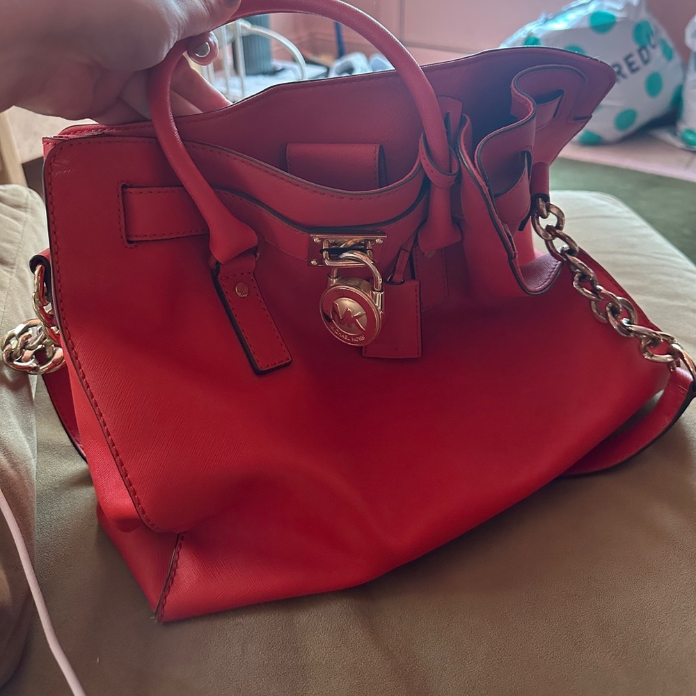 Michael Kors Hamilton bag in mandarin red
